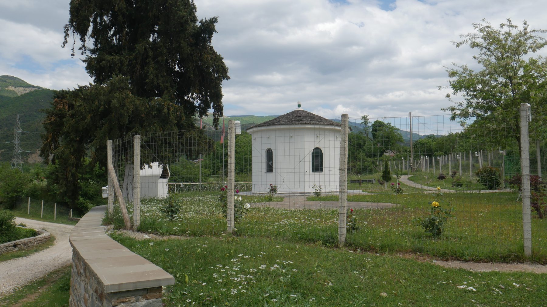 A village church among the houses