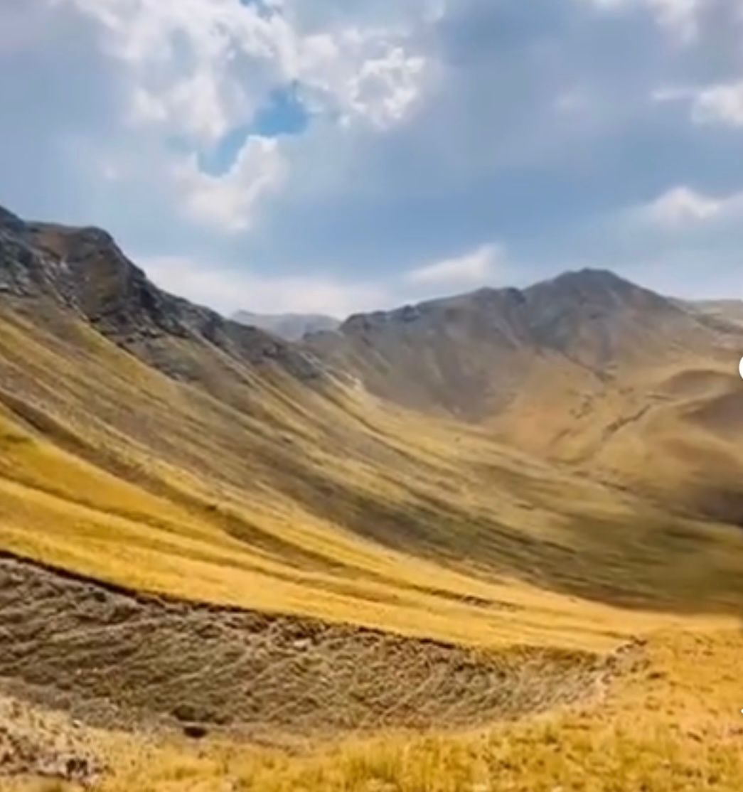 A golden valley near the summit